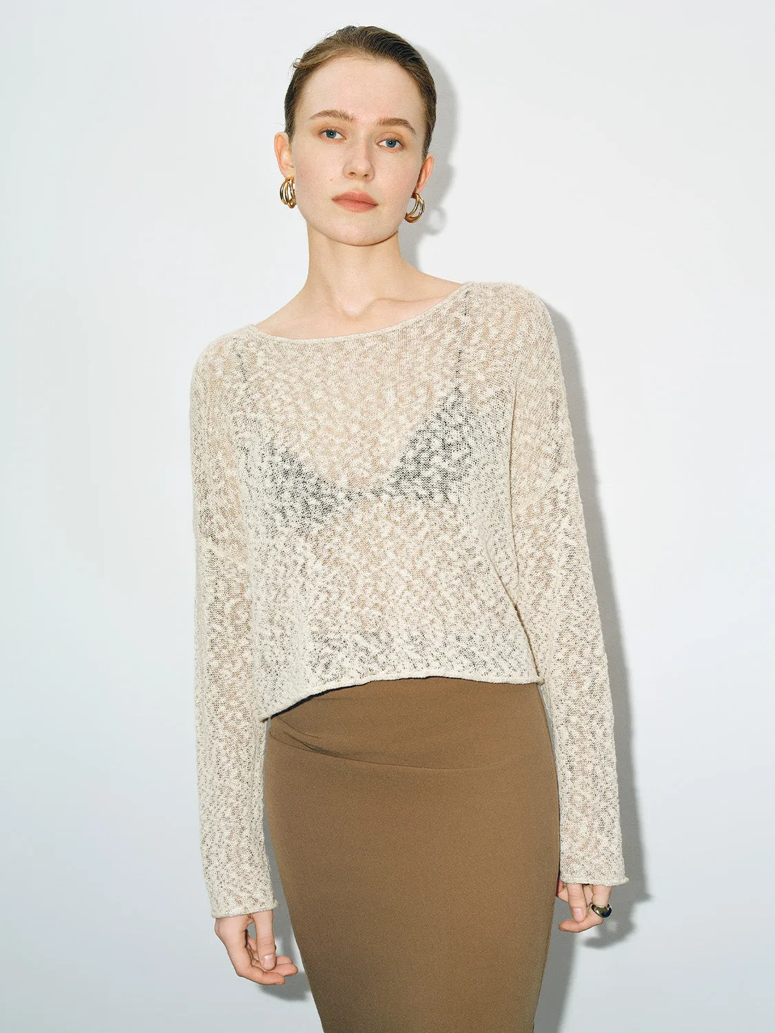 Crew Neck Loose Knitted T-Shirt sold by Urban Revivo