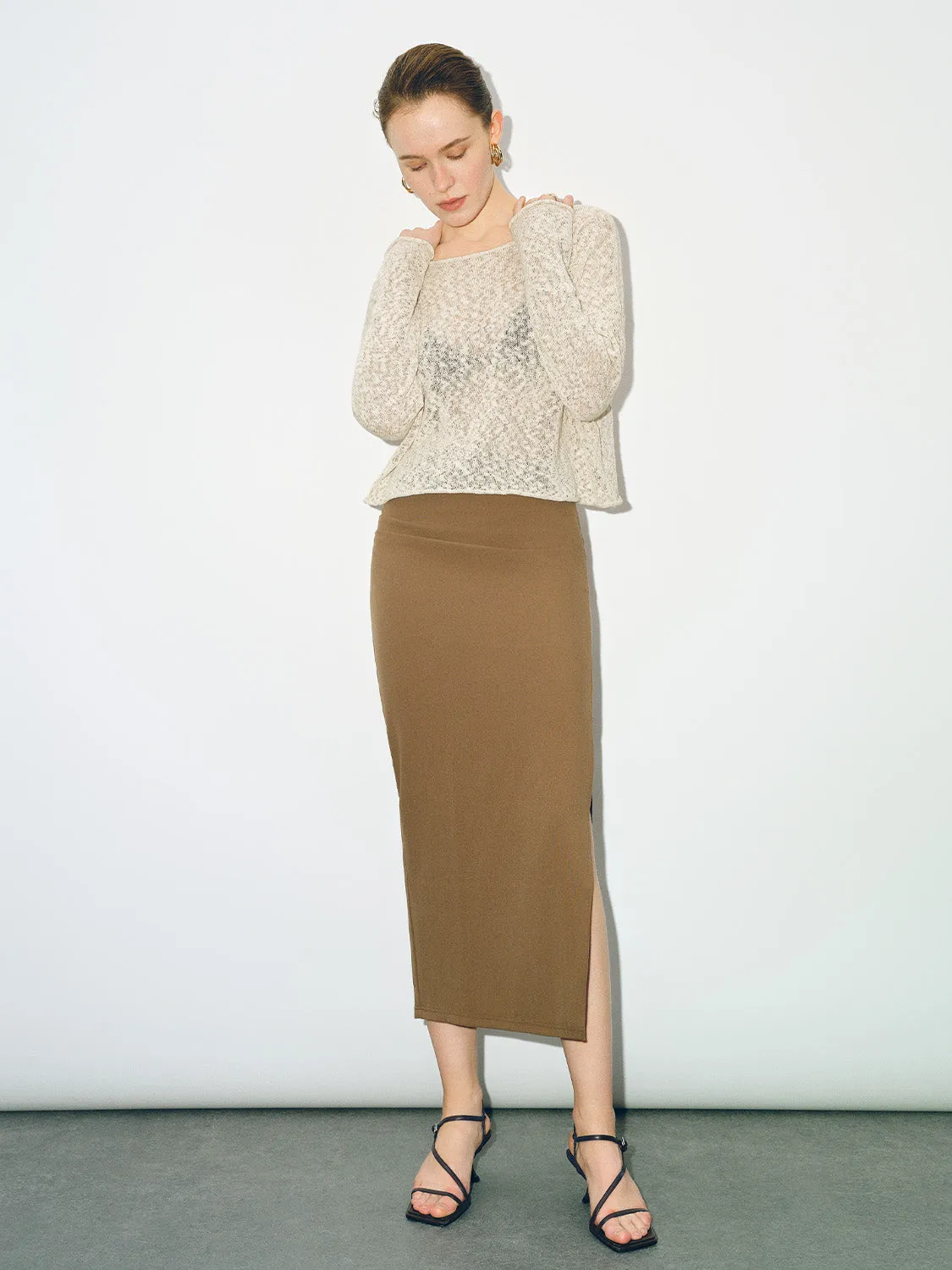 Crew Neck Loose Knitted T-Shirt sold by Urban Revivo product image thumbnail 5