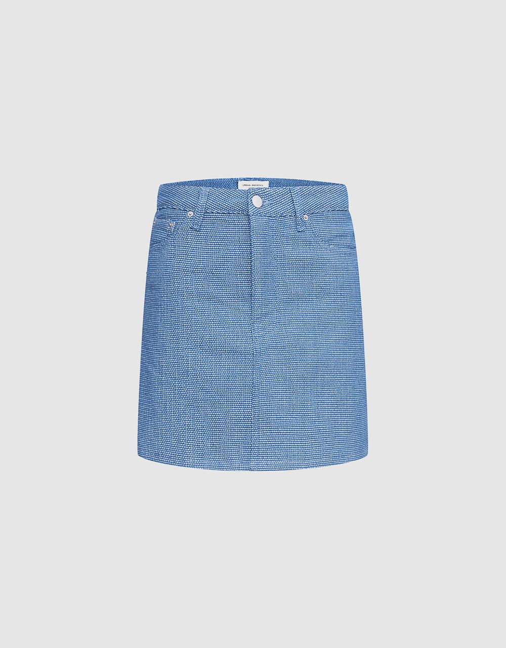 Textured Denim Skirt sold by Urban Revivo