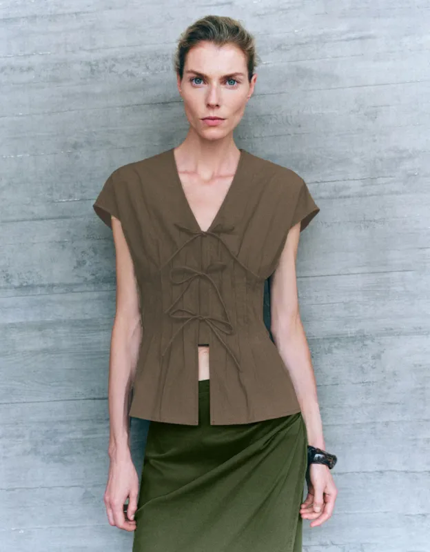 Sleeveless V-Neck Blouse sold by Urban Revivo