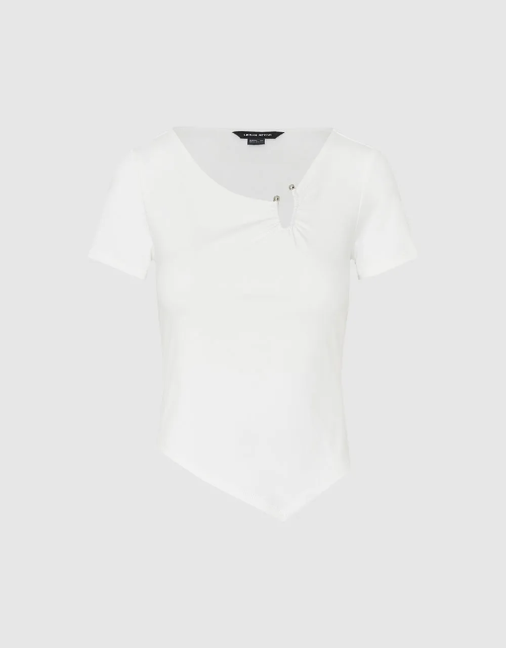 Asymmetric Crew Neck Skinny T-Shirt sold by Urban Revivo product image thumbnail 2