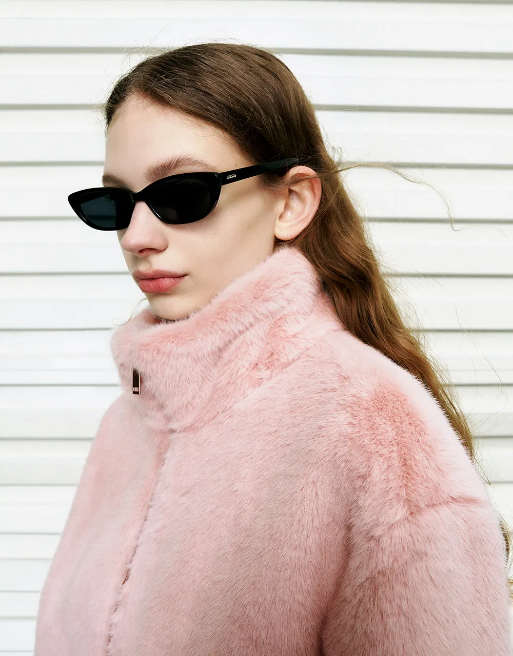 Stand Collar Straight Furry Jacket sold by Urban Revivo product image thumbnail 5