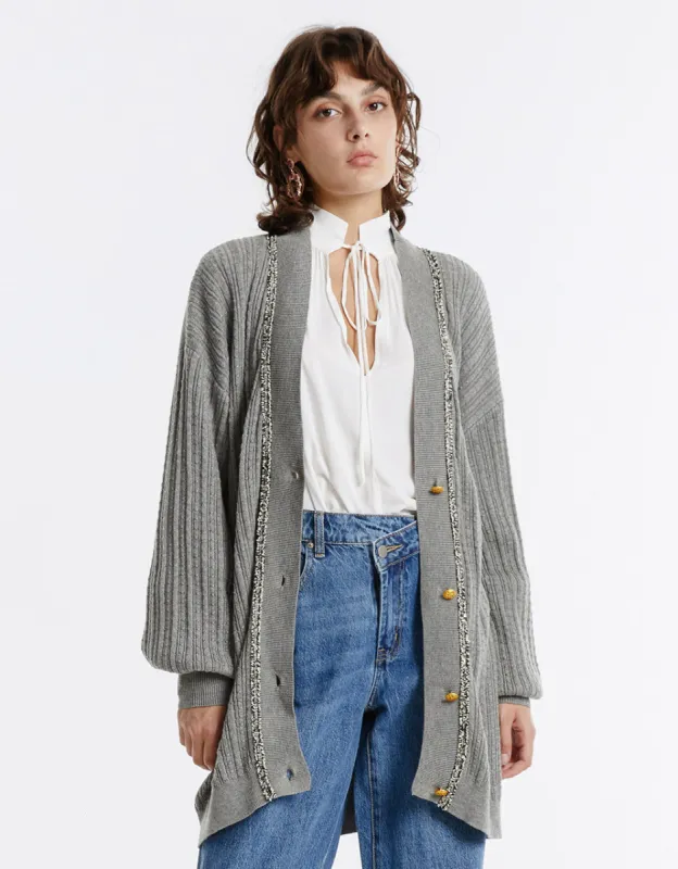 Contrast Trim Cardigan sold by Urban Revivo