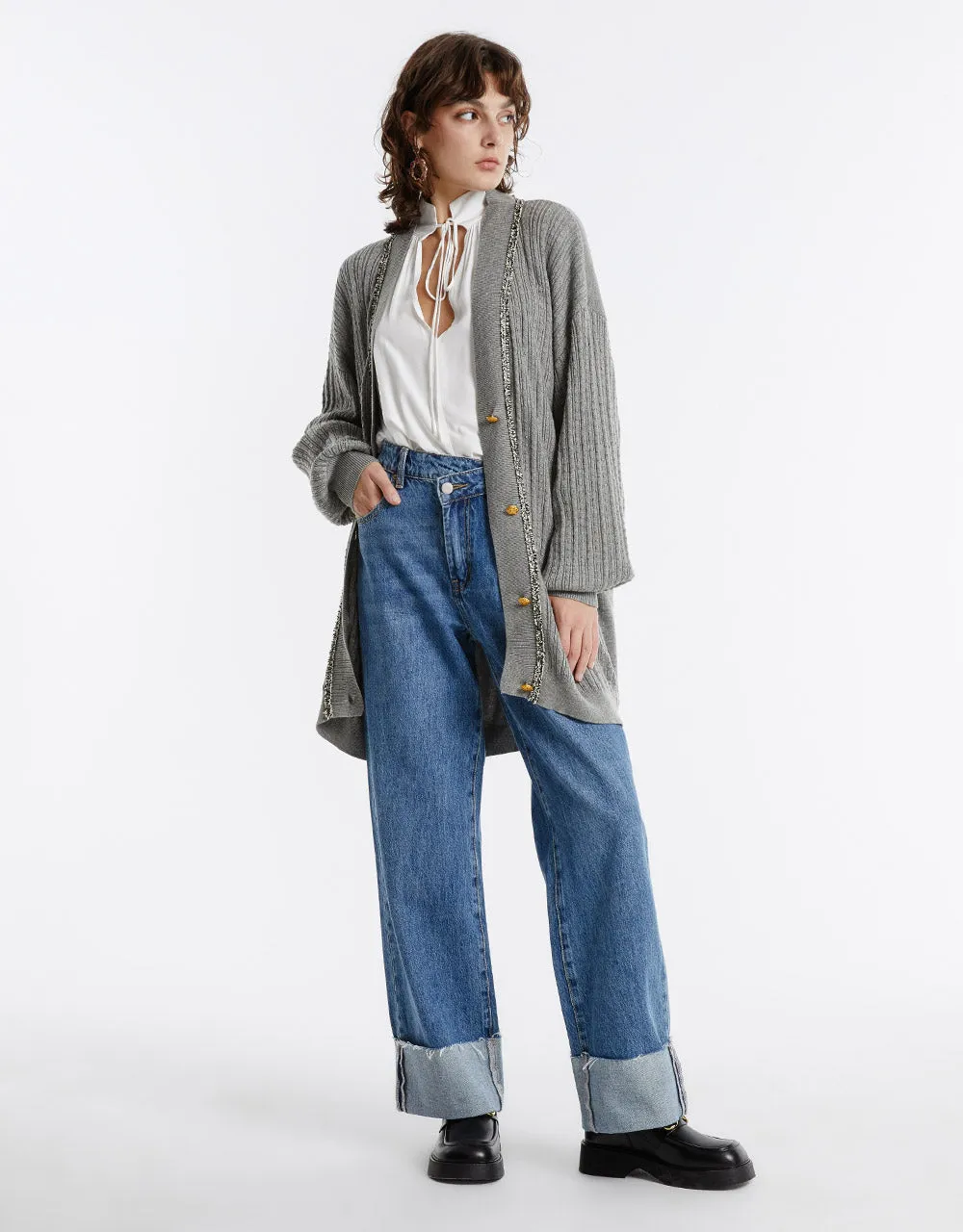 Contrast Trim Cardigan sold by Urban Revivo product image thumbnail 2