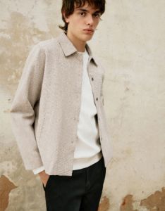 Textured Press Button Jacket sold by Urban Revivo