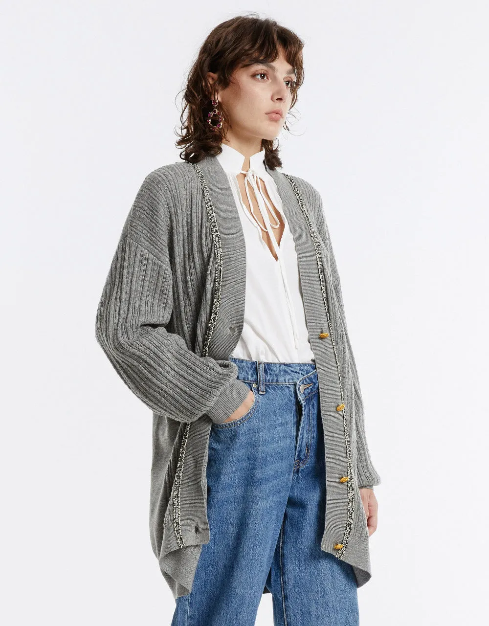 Contrast Trim Cardigan sold by Urban Revivo product image thumbnail 4