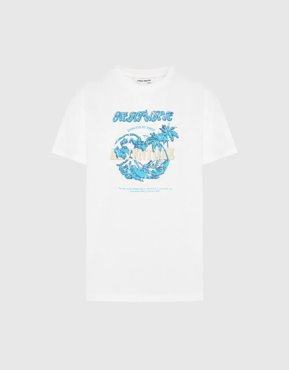 Printed Crew Neck Straight T-Shirt sold by Urban Revivo product image thumbnail 5