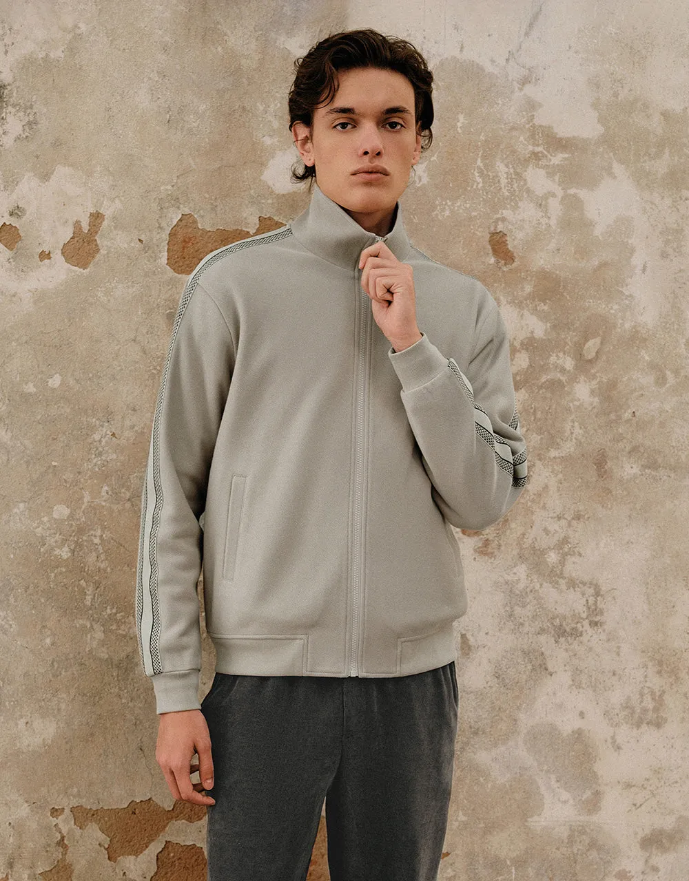 Zipper Front Two-Toned Jacket sold by Urban Revivo