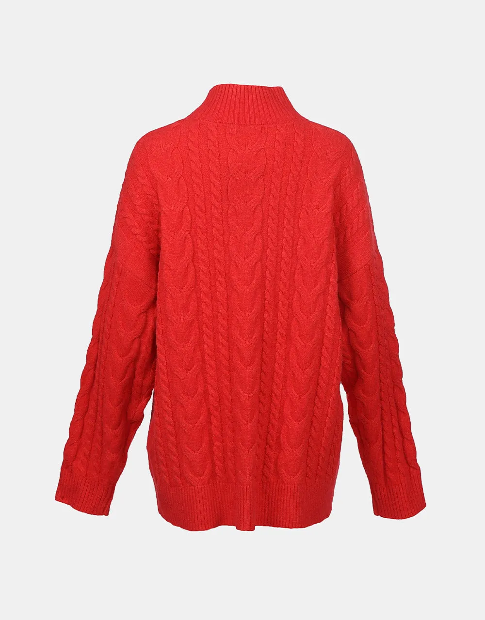 High Neck Cable Knit Holiday Sweater sold by Urban Revivo product image thumbnail 4