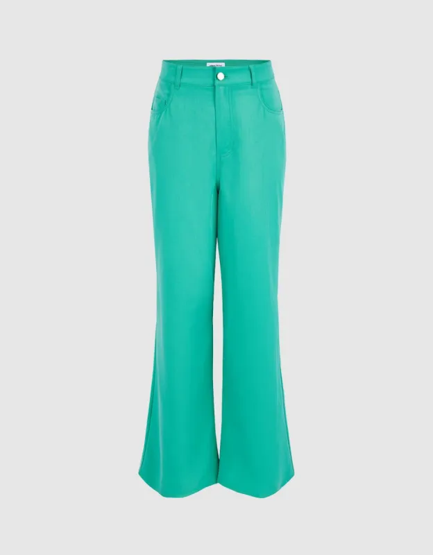 Contrast Stitch Wide Leg Pants sold by Urban Revivo