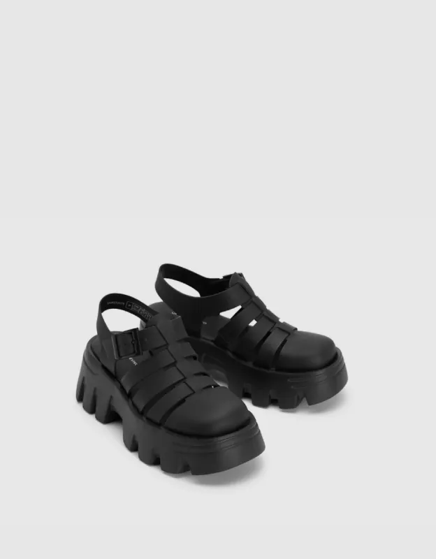 Vegan Leather Round Toe Sandals sold by Urban Revivo