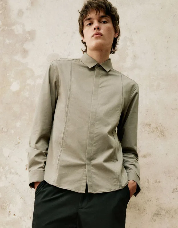 Hidden Buttons Straight Shirt made by Urban Revivo