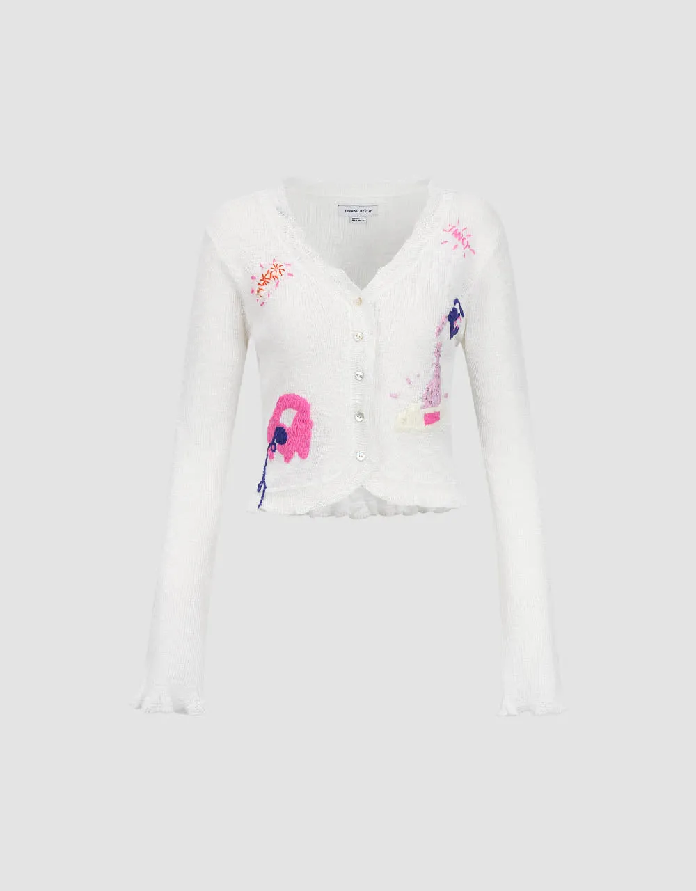 Printed V-Neck Knitted Cardigan sold by Urban Revivo product image thumbnail 2