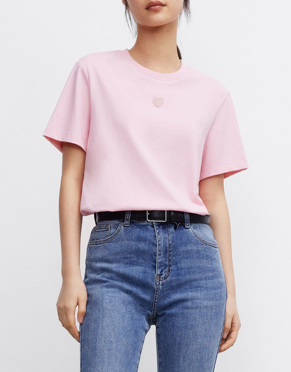 Rhinestone Heart Detail T-Shirt sold by Urban Revivo product image thumbnail 2