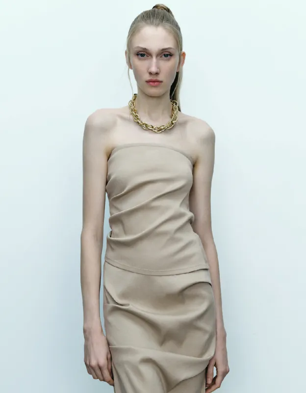 Ruched Tube Top sold by Urban Revivo