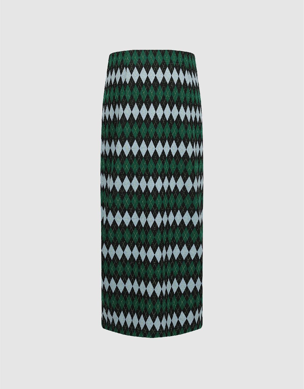 Argyle Printed Midi Straight Skirt sold by Urban Revivo product image thumbnail 3