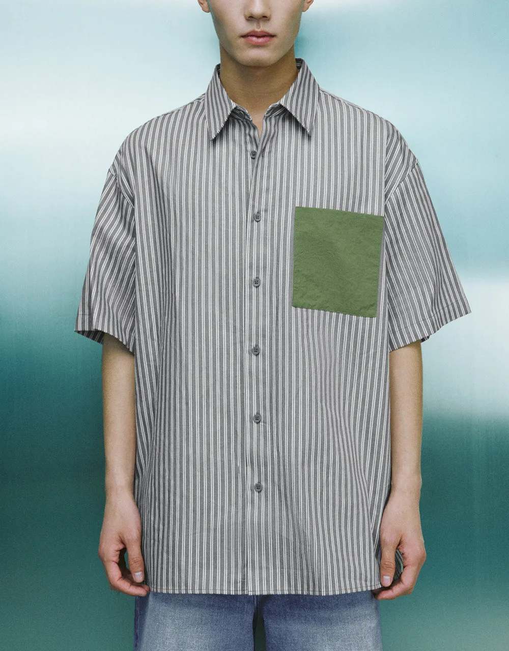 Striped Loose Shirt sold by Urban Revivo product image thumbnail 2