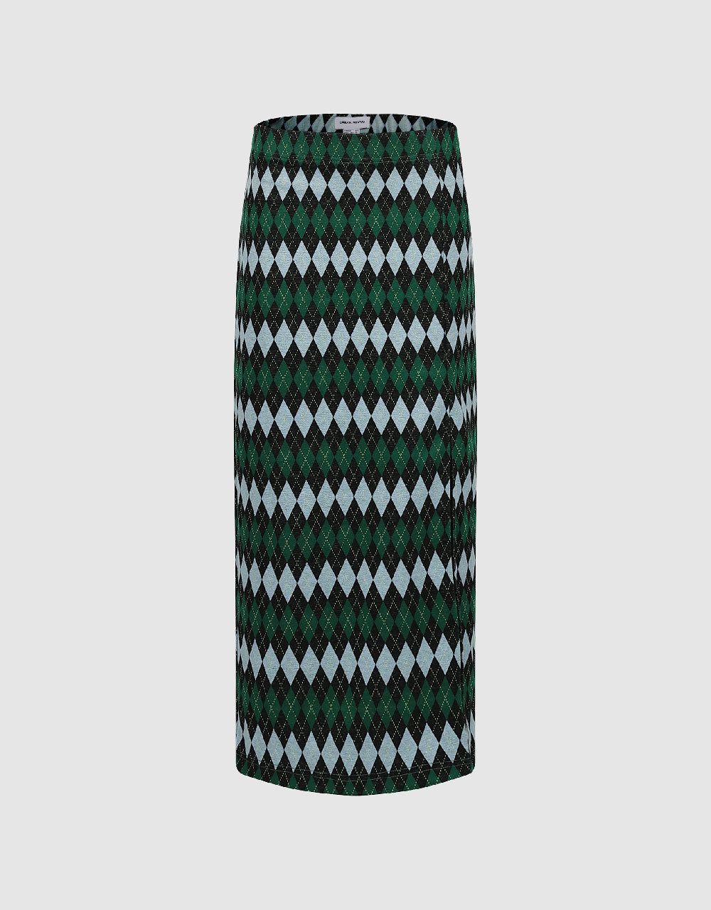 Argyle Printed Midi Straight Skirt sold by Urban Revivo