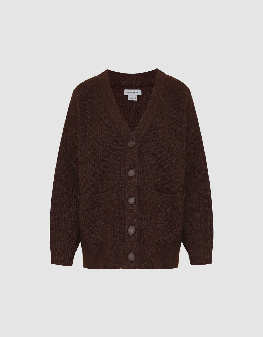 Drop Shoulder Sleeve V-Neck Knitted Cardigan sold by Urban Revivo product image thumbnail 2