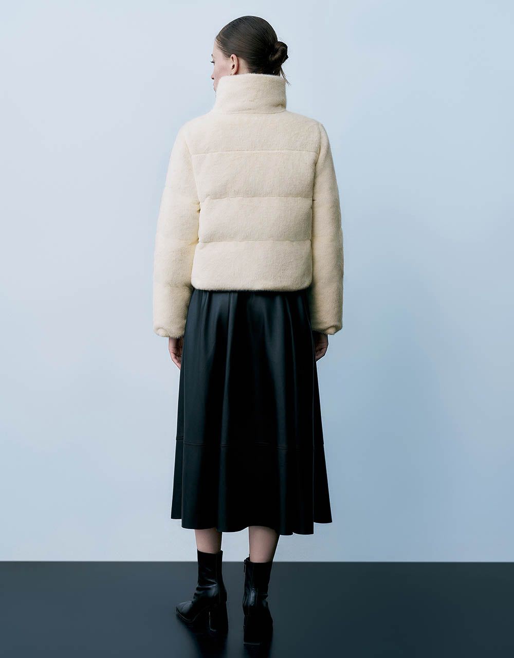 Zipper Front Stand Collar Furry Jacket sold by Urban Revivo product image thumbnail 4