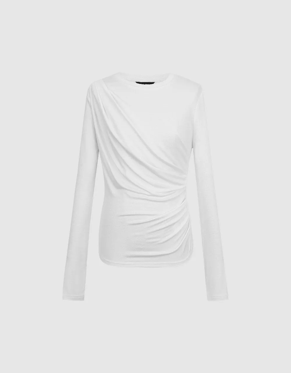 Ruched Crew Neck Skinny T-Shirt sold by Urban Revivo product image thumbnail 2