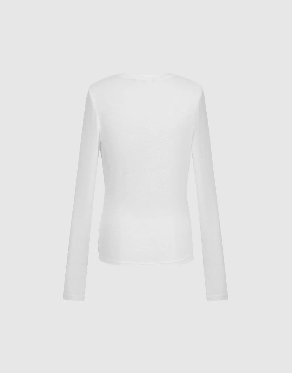 Ruched Crew Neck Skinny T-Shirt sold by Urban Revivo product image thumbnail 5