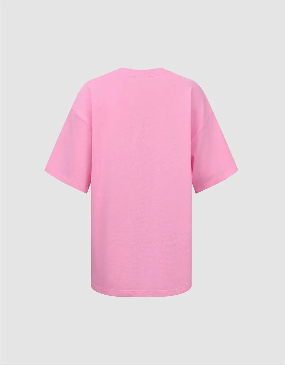 Letter Embossed Crew Neck Loose T-Shirt sold by Urban Revivo product image thumbnail 5