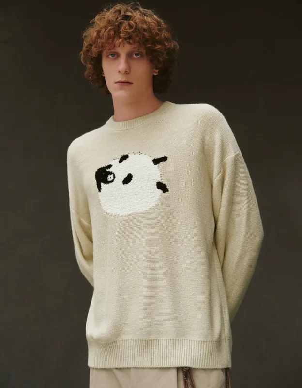 Sheep Embroidered Knitted T-Shirt made by Urban Revivo