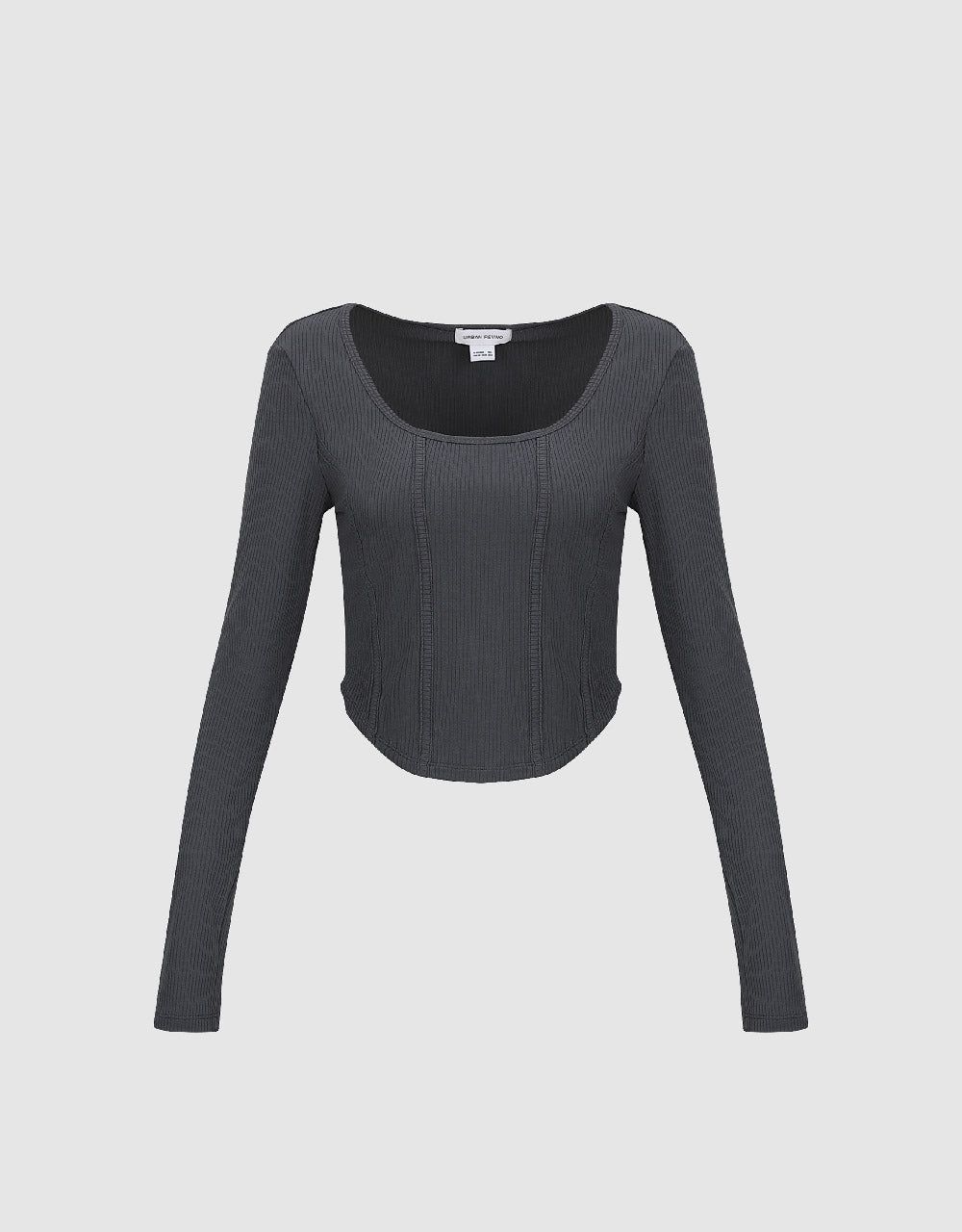 Square-Cut Collar Skinny T-Shirt sold by Urban Revivo