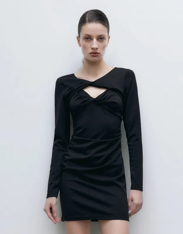 Ruched V-Neck Skinny Dress sold by Urban Revivo