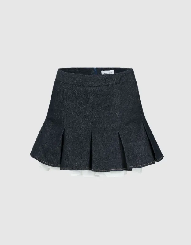 Mini A-Line Denim Skirt sold by Urban Revivo