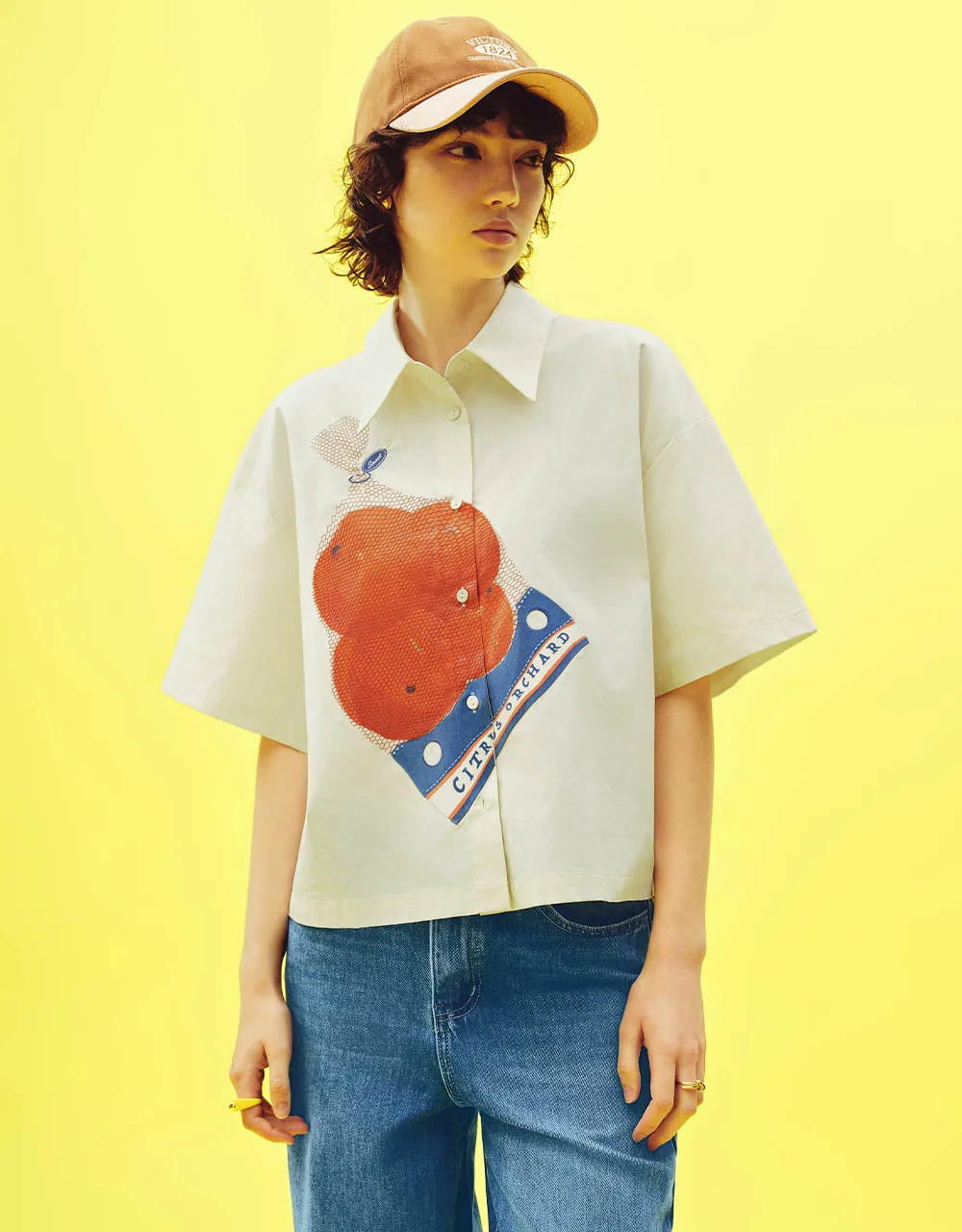 Printed Loose Straight Shirt sold by Urban Revivo