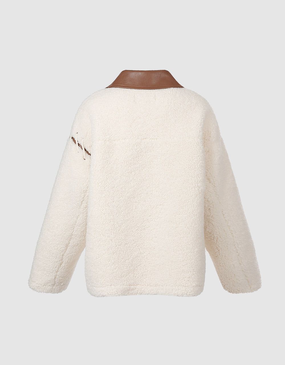 Colorblock Teddy Jacket sold by Urban Revivo product image thumbnail 4