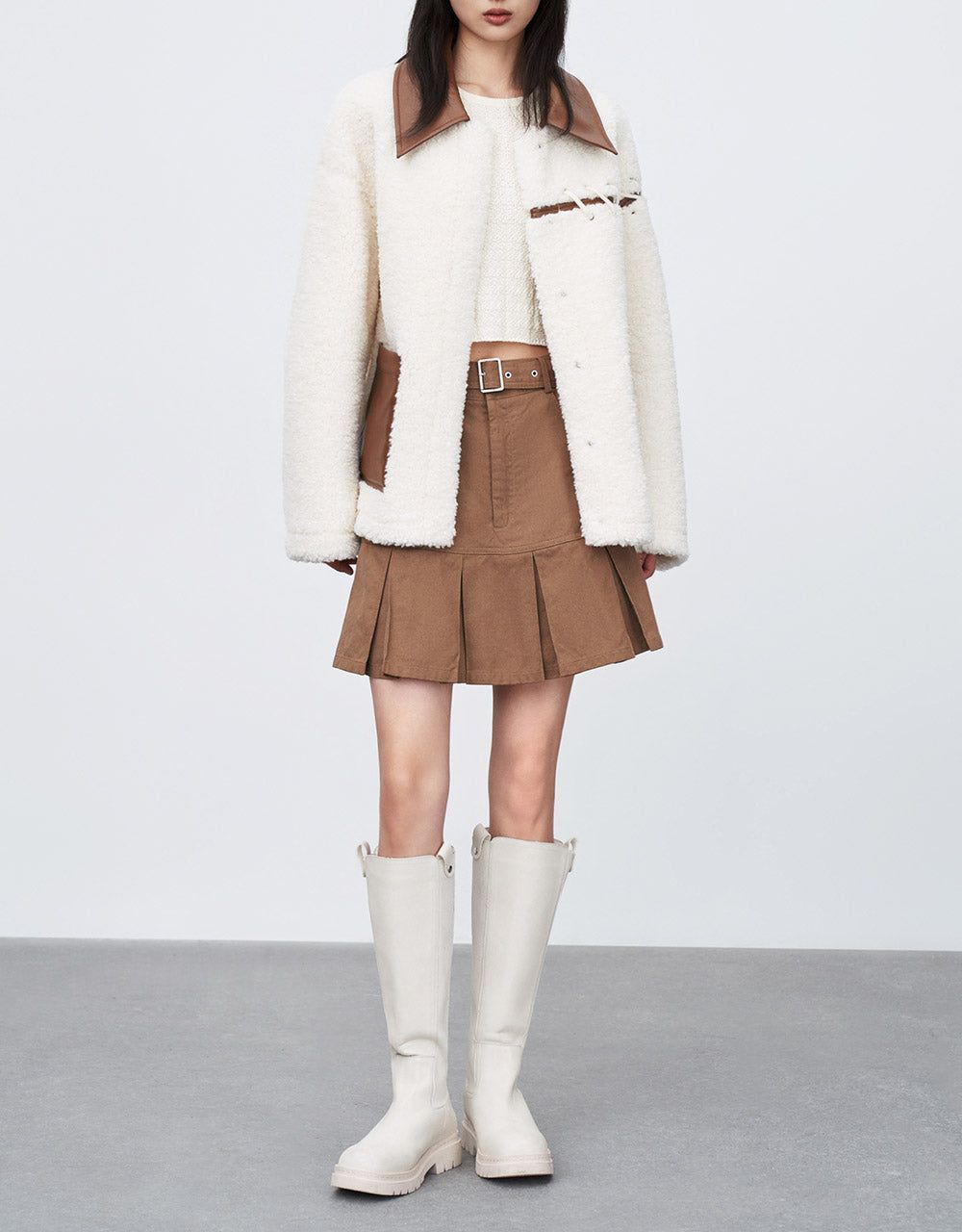 Colorblock Teddy Jacket sold by Urban Revivo product image thumbnail 2