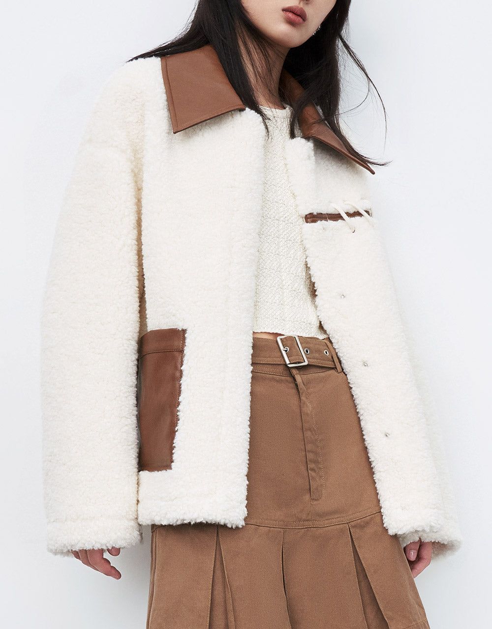 Colorblock Teddy Jacket sold by Urban Revivo product image thumbnail 5