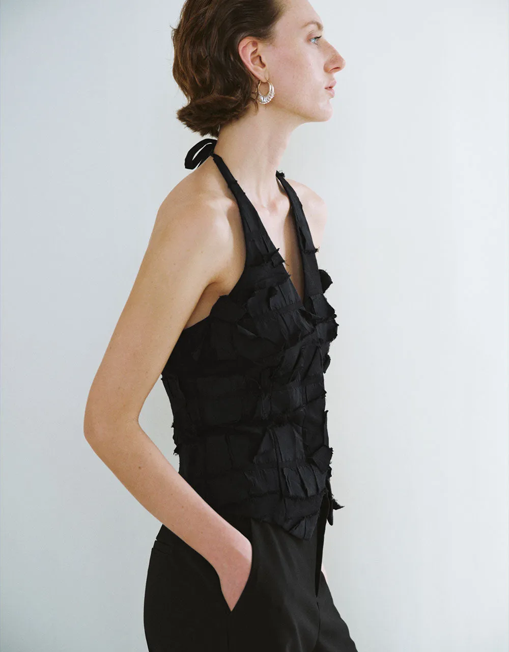 Fuzzy Halter Neck A-Line Vest sold by Urban Revivo product image thumbnail 3