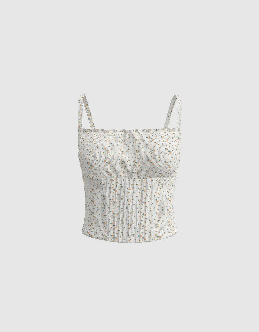 Floral Square-cut Collar Cami Top sold by Urban Revivo