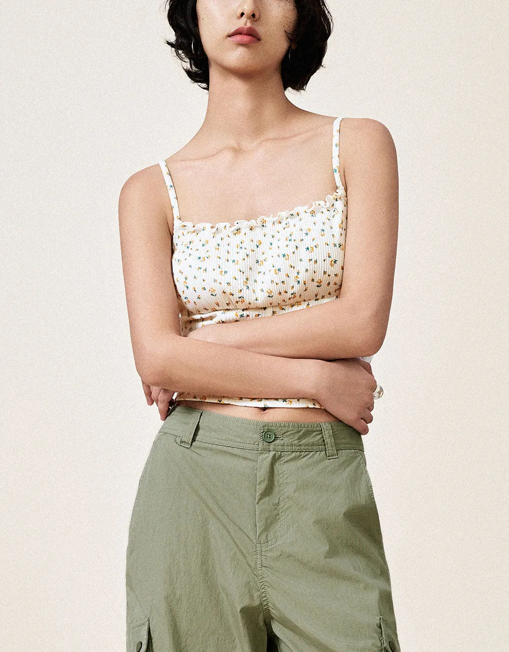 Floral Square-cut Collar Cami Top sold by Urban Revivo product image thumbnail 2