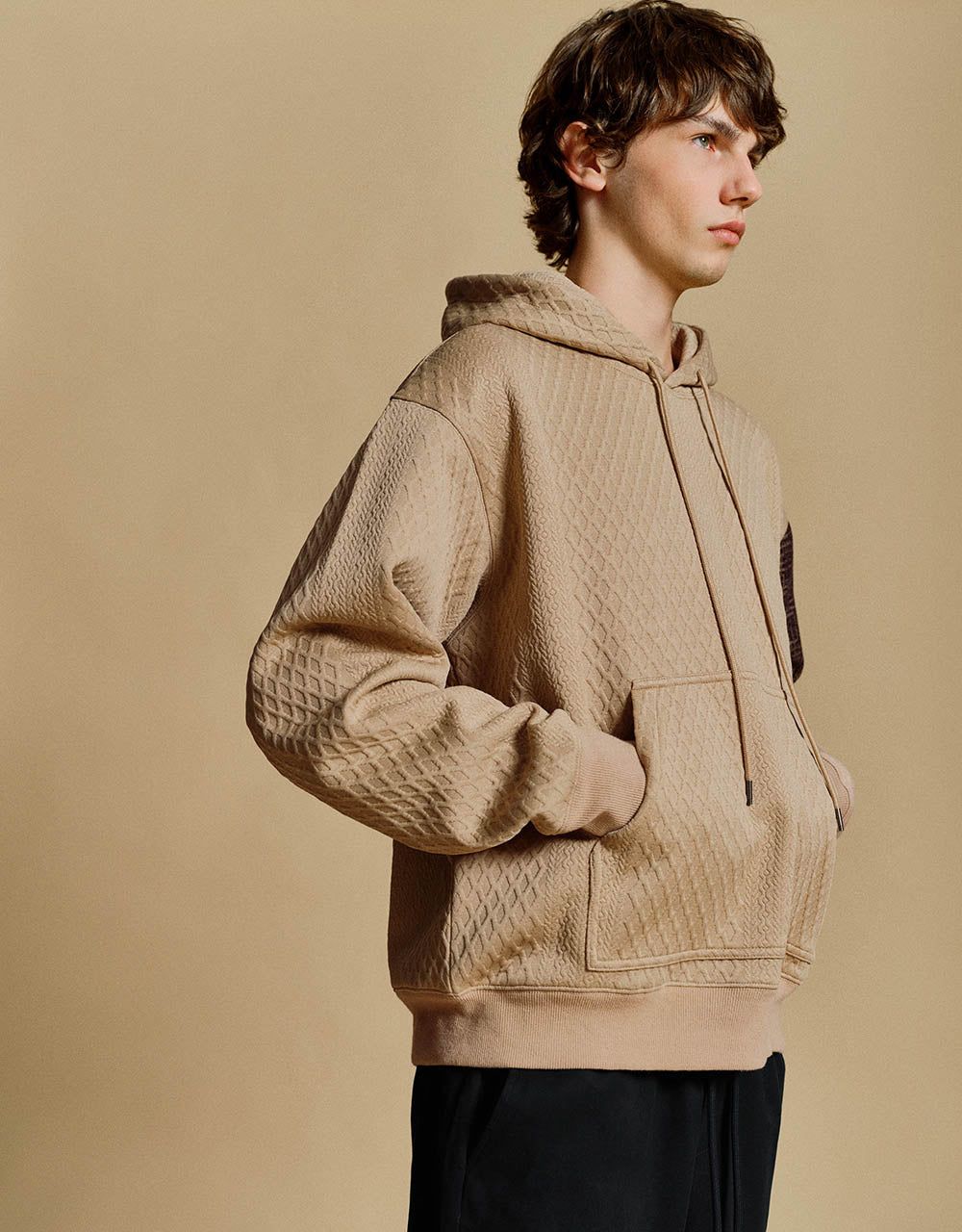 Textured Hooded Straight Sweatshirt sold by Urban Revivo product image thumbnail 3