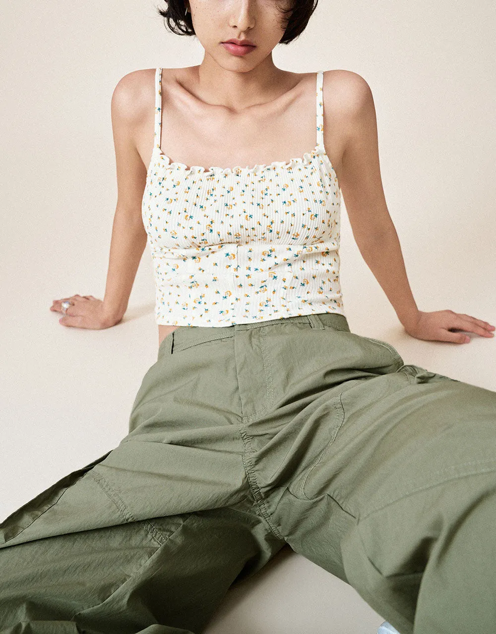 Floral Square-cut Collar Cami Top sold by Urban Revivo product image thumbnail 3