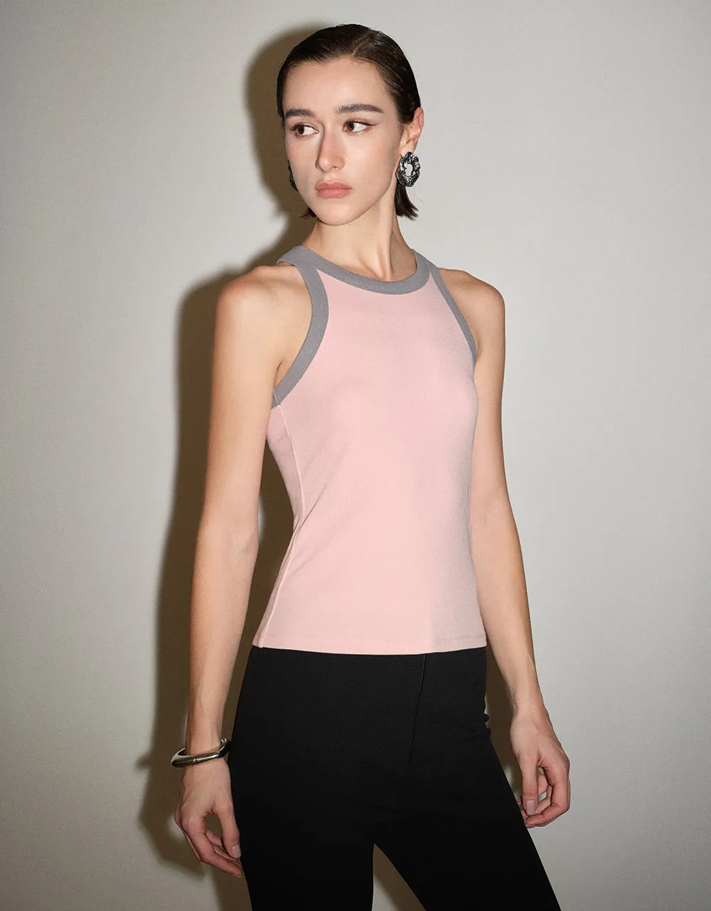 Knitted Crew Neck Tank Top sold by Urban Revivo product image thumbnail 3