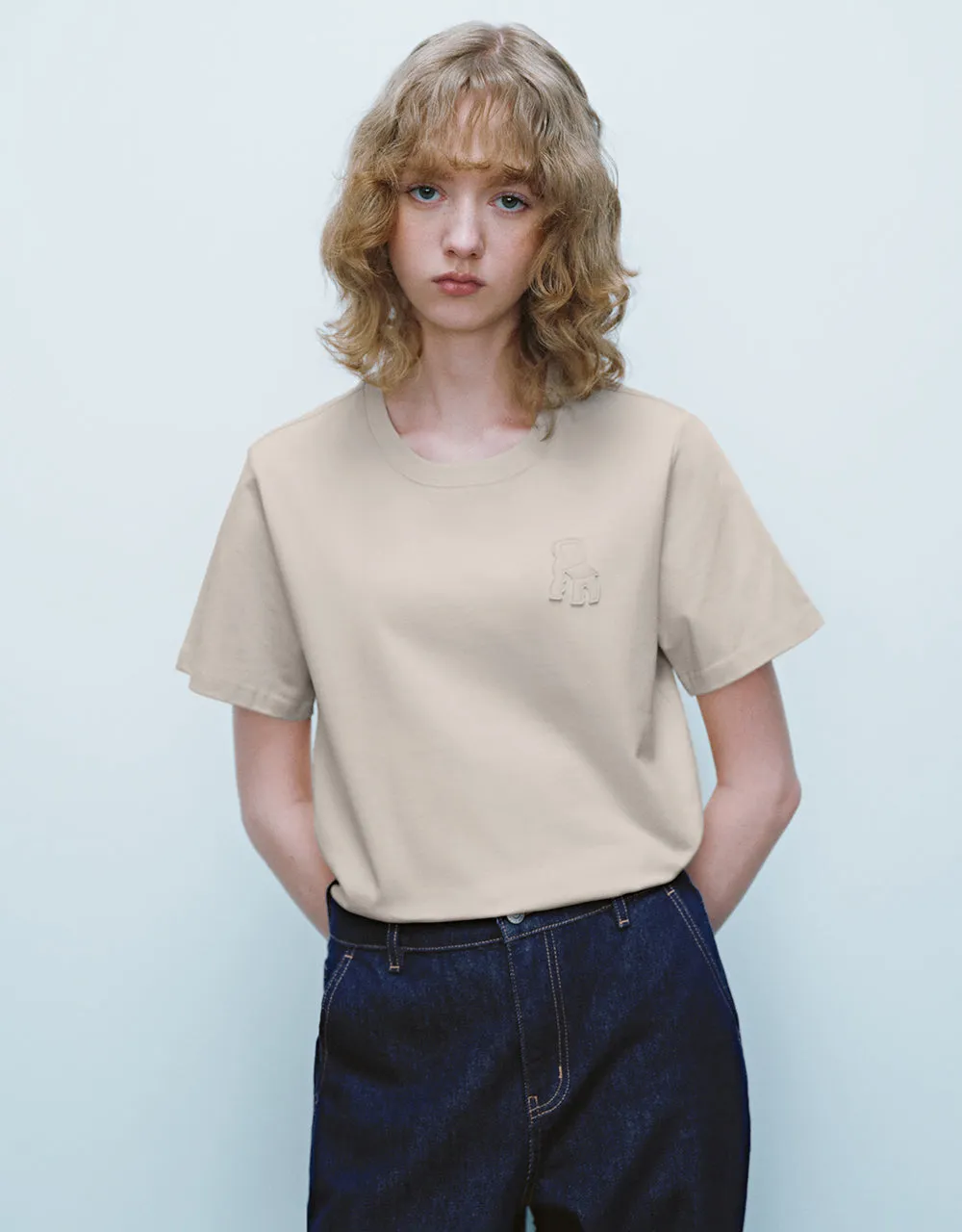 Crew Neck Straight T-Shirt sold by Urban Revivo