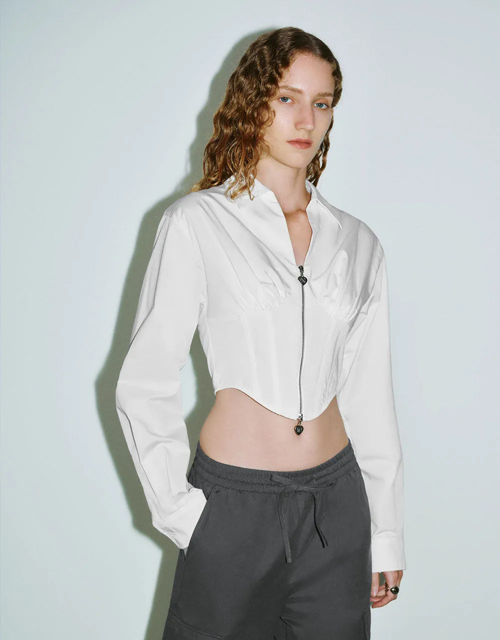 Zipper Front Skater Shirt sold by Urban Revivo product image thumbnail 3