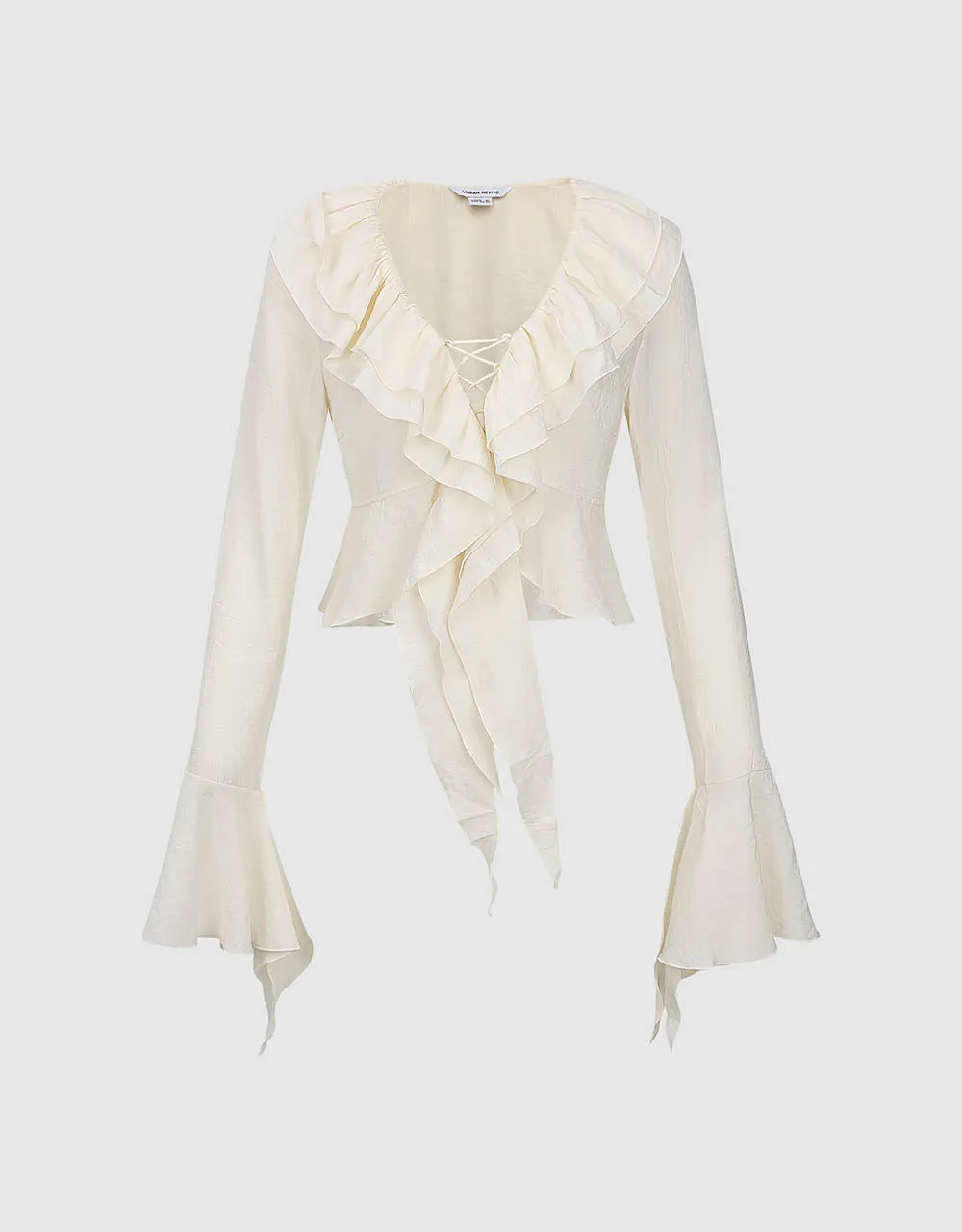 Ruffle Lapel Shirt sold by Urban Revivo product image thumbnail 2