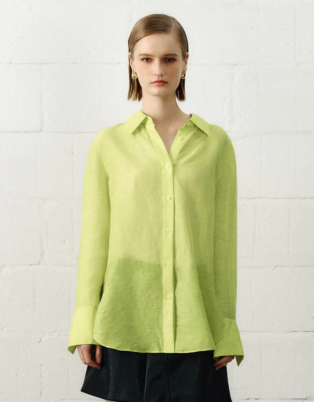 Button Up Straight Shirt sold by Urban Revivo