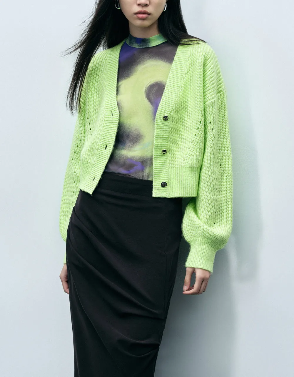 V-Neck Knit Cardigan sold by Urban Revivo product image thumbnail 2