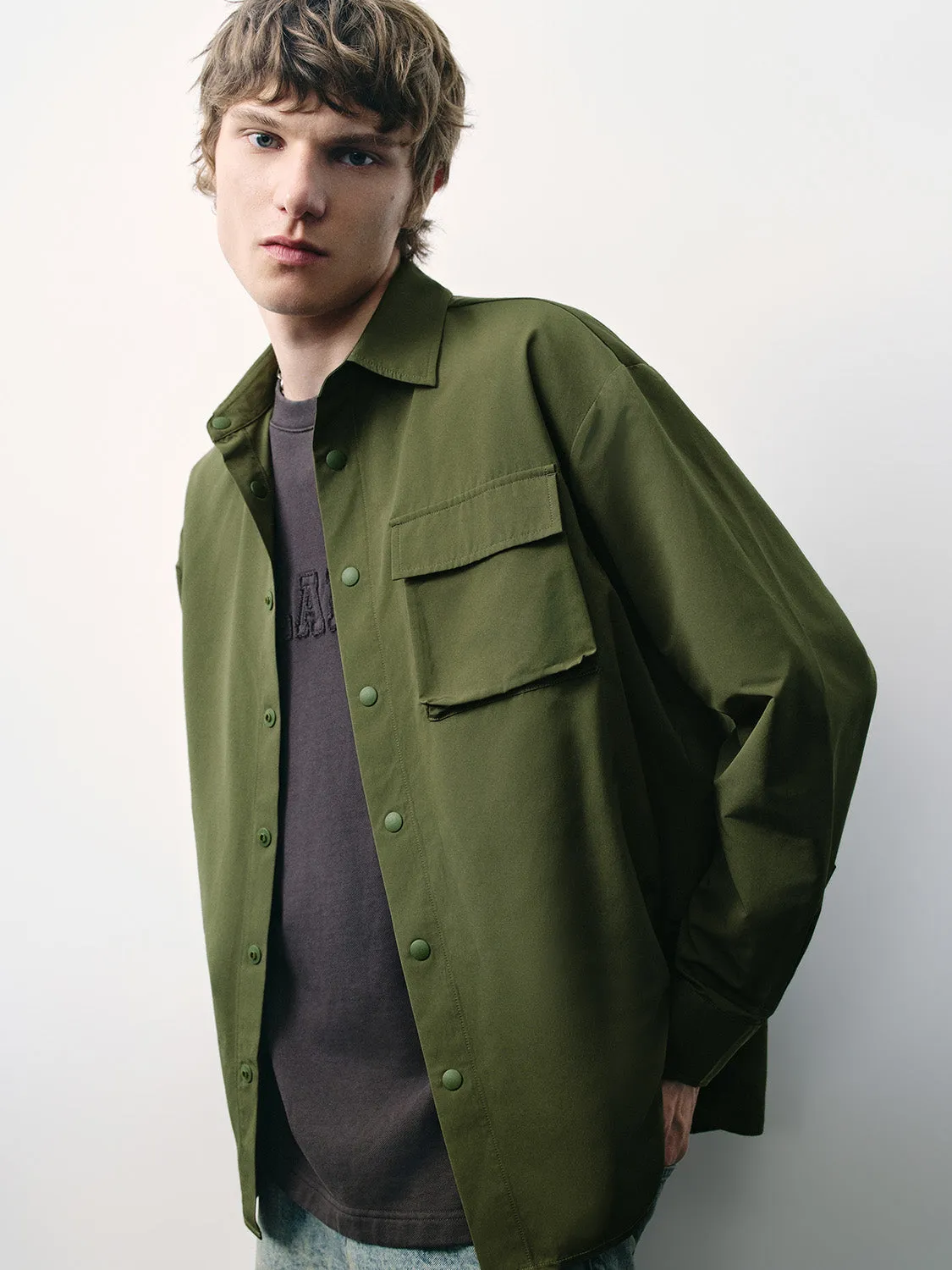 Button Up Loose Shirt sold by Urban Revivo product image thumbnail 3