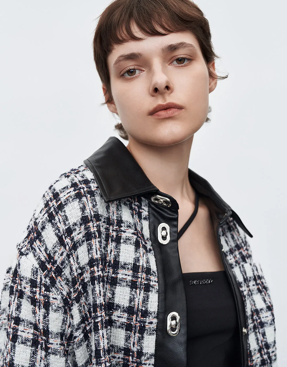 Combination Tweed Plaid Jacket sold by Urban Revivo product image thumbnail 4