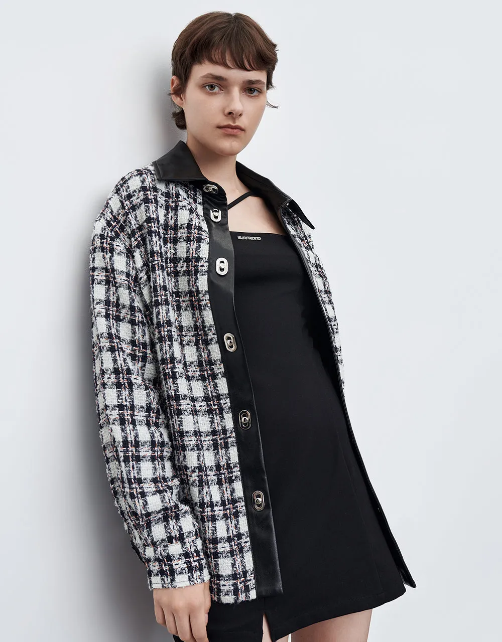 Combination Tweed Plaid Jacket sold by Urban Revivo product image thumbnail 3