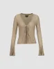 Tie Front V-Neck Skinny Knitted Cardigan sold by Urban Revivo